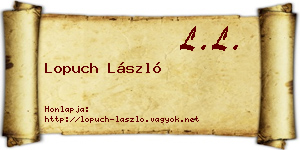 Lopuch László névjegykártya