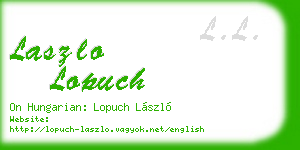 laszlo lopuch business card